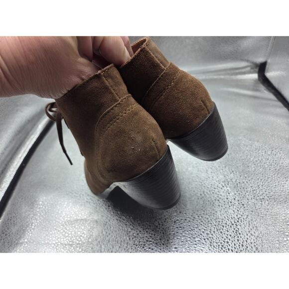 BOC Ankle Boots Style Z4923 Lace-up Side Zip Block Heel Brown Suede Size 7M - Picture 7 of 11